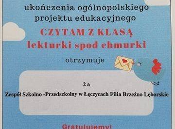 Realizacja projektu CZYTAM Z KLASĄ LEKTURKI SPOD CHMURKI